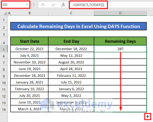 How to Calculate Remaining Days in Excel (5 Methods) - ExcelDemy