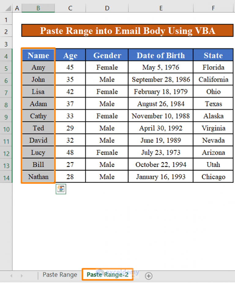 How To Use Excel Vba To Paste Range Into Email Body Methods