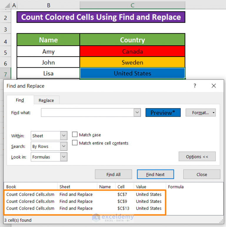 How To Count Colored Cells In Excel Without VBA 3 Methods 