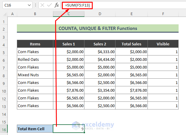 How To Count Only Visible Cells In Excel 5 Tricks ExcelDemy