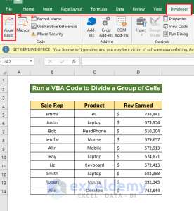 How to Divide a Group of Cells by a Number in Excel (3 Methods)