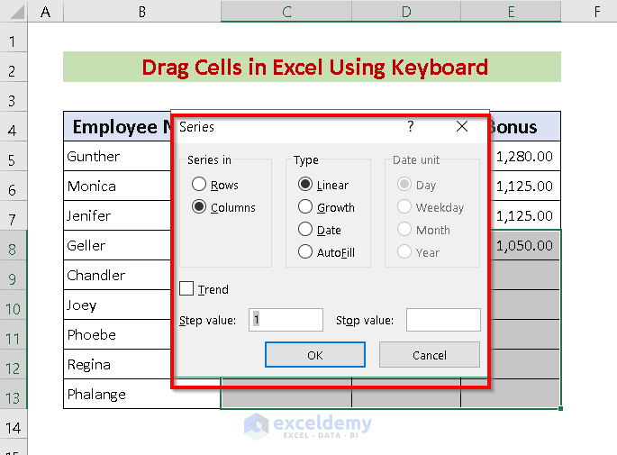 How To Drag Cells In Excel Using Keyboard 5 Smooth Ways Exceldemy 7505