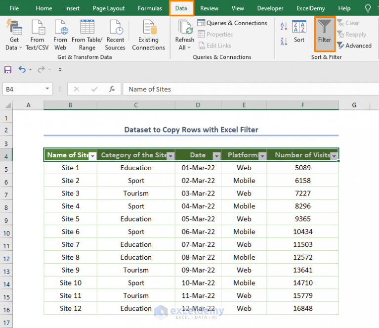 How To Copy Filter Data In Excel