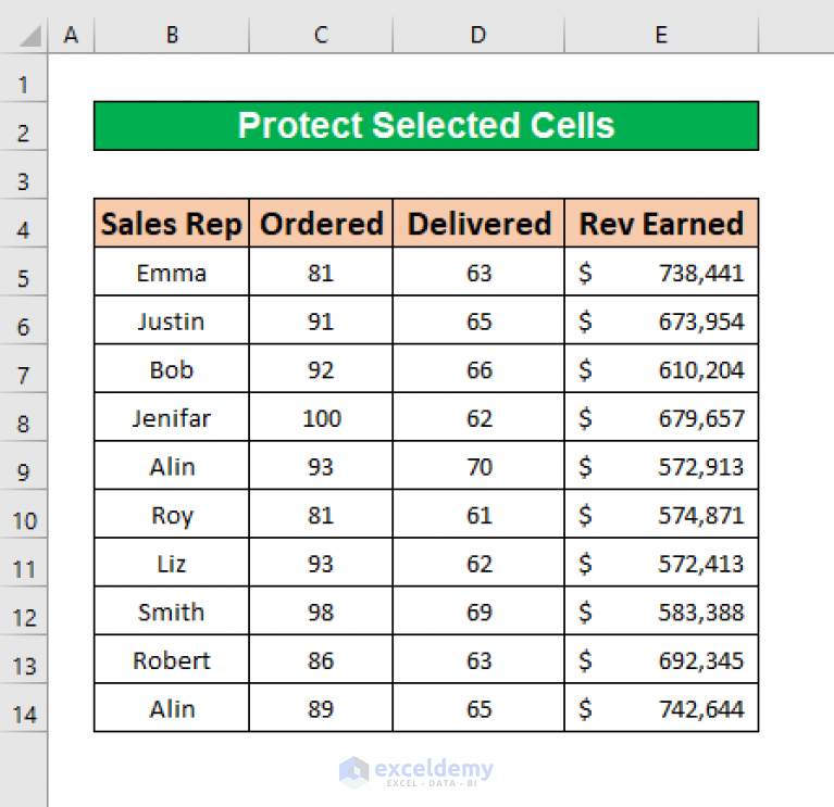 How To Protect Selected Cells In Excel 4 Methods Exceldemy 6545