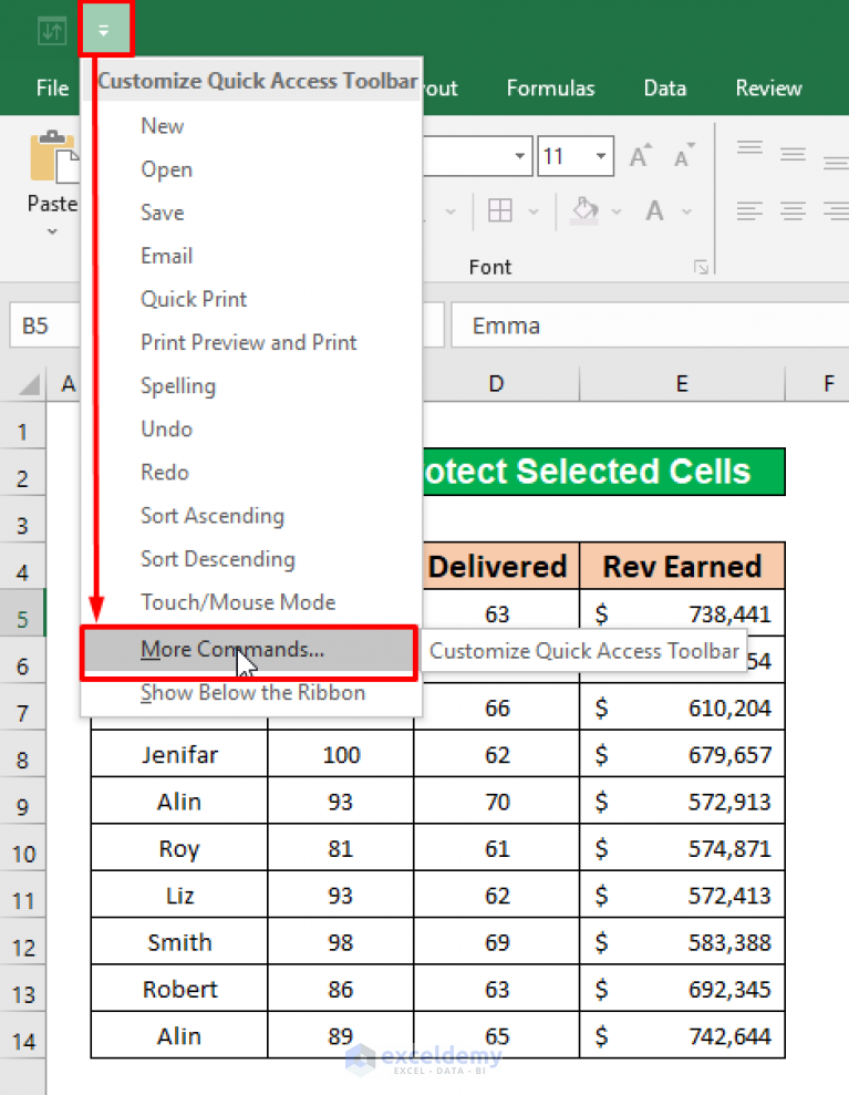 How To Protect Selected Cells In Excel 4 Methods Exceldemy 7342