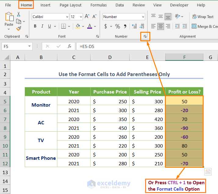 How To Put Parentheses For Negative Numbers In Excel ExcelDemy