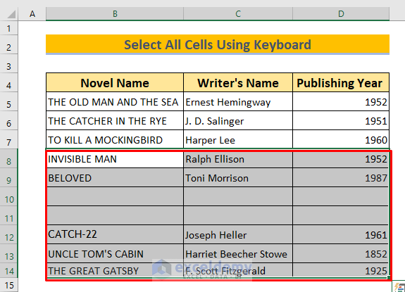  How To Select Cells In Excel Using Keyboard 9 Ways ExcelDemy