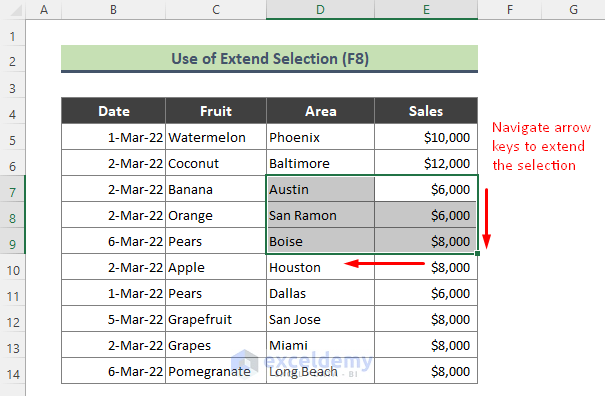 how-to-select-multiple-cells-in-excel-without-mouse-printable