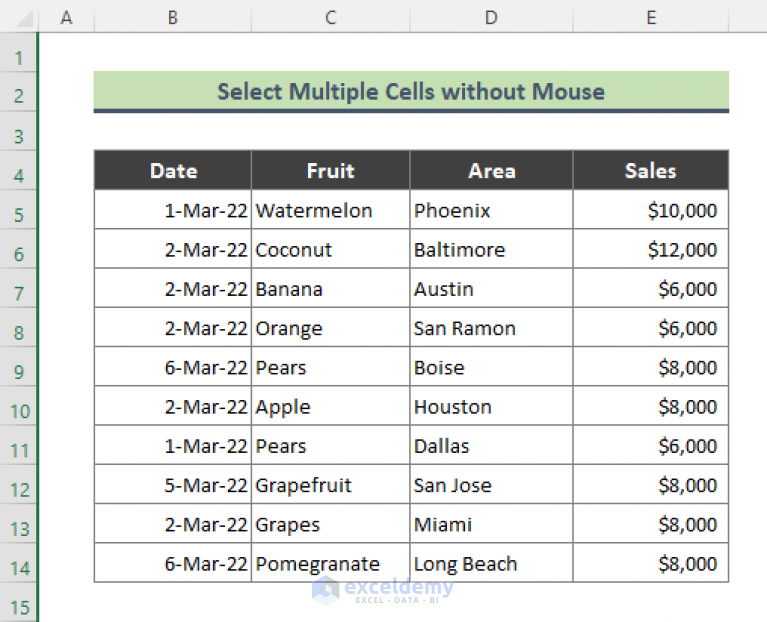 how-to-select-multiple-cells-in-excel-without-mouse-9-easy-methods