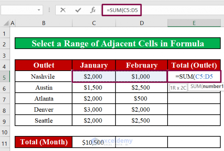 How to Select a Range of Cells in Excel Formula (4 Methods) - ExcelDemy