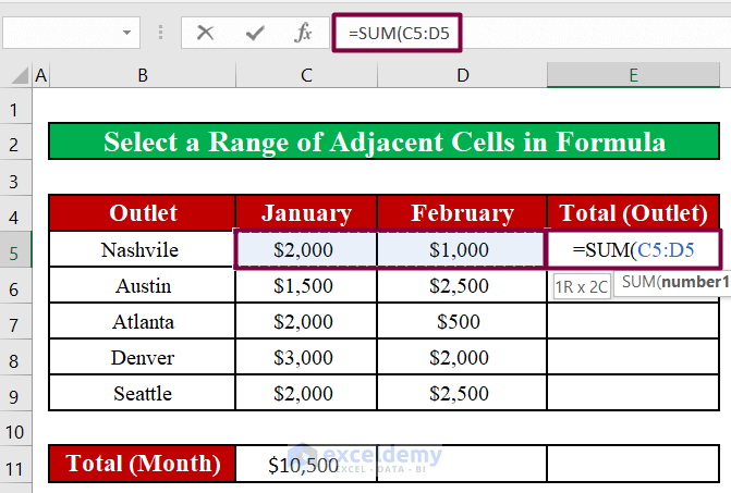 How To Select A Range Of Cells In Excel Formula 4 Methods ExcelDemy