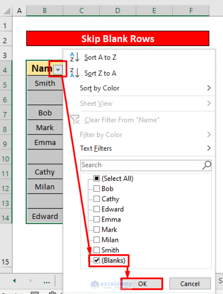 how-to-skip-blank-rows-using-formula-in-excel-8-methods