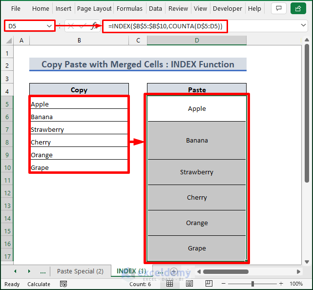 How To Copy And Paste In Excel With Merged Cells 2 Methods 