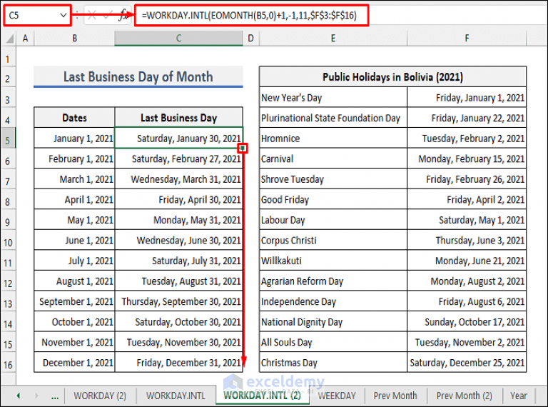 How to Find Last Business Day of Month in Excel (9 Handy Ways)