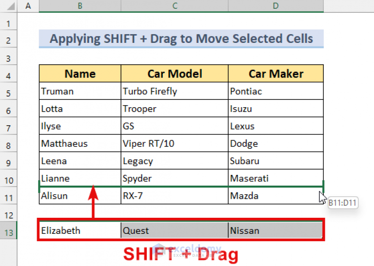 how-to-move-selected-cells-in-excel-with-keyboard-4-methods