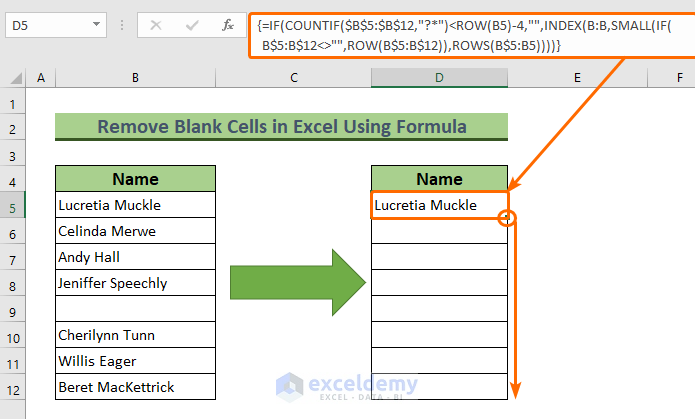 How To Remove Blank Cells Using Formula In Excel 7 Methods 3157