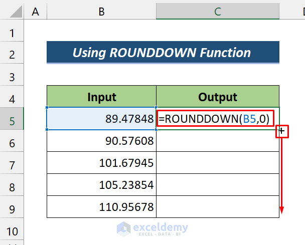 How to Remove Decimals in Excel Formula Bar (5 Methods)