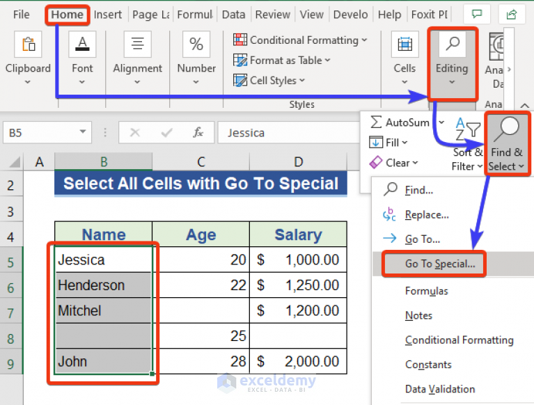 Select All Cells With Data In A Column In Excel 5 Methods Shortcuts 