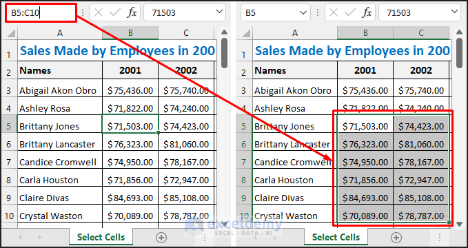 How To Select A Range Of Cells In Excel 9 Methods ExcelDemy