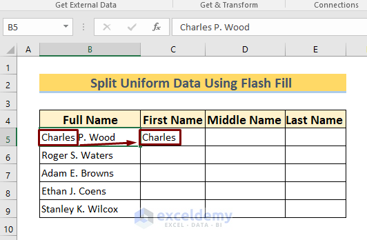 How To Use Flash Fill In Excel To Split Data 4 Quick Ways ExcelDemy