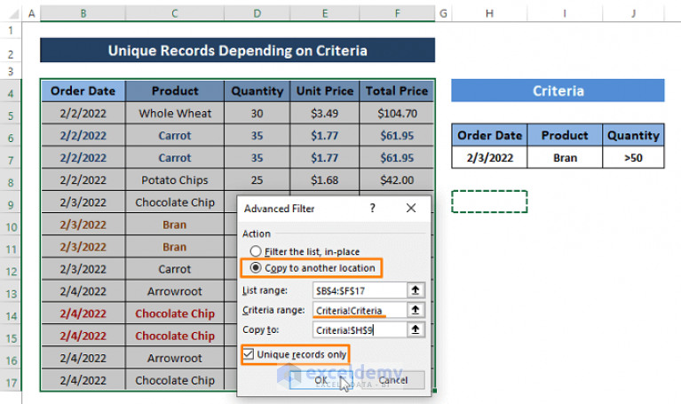 how-to-use-advanced-filter-for-unique-records-only-in-excel-exceldemy