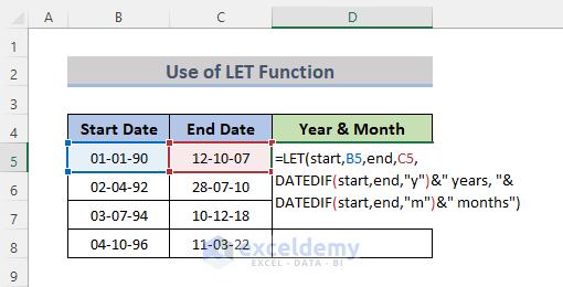 Calculate Years And Months Between Two Dates In Excel ExcelDemy