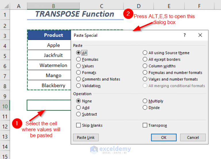 how-to-paste-link-and-transpose-in-excel-8-quick-ways-exceldemy