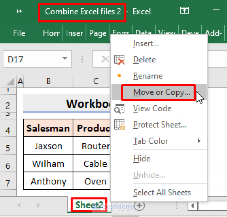 Combine Multiple Excel Files Into One Workbook With Separate Sheets 7193