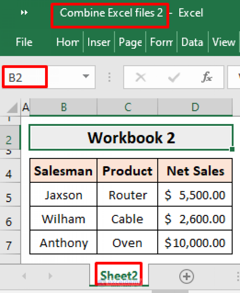 Combine Multiple Excel Files Into One Workbook With Separate Sheets 7500