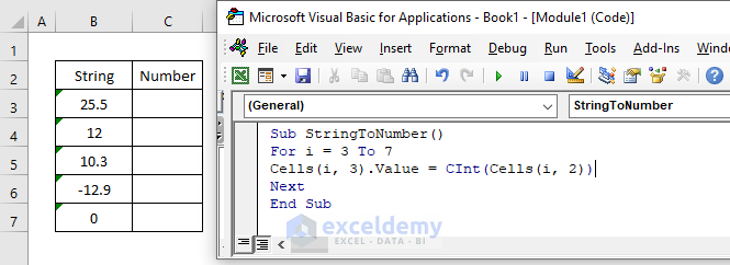 How To Convert String To Number In Excel VBA 3 Methods ExcelDemy