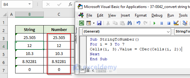 How To Convert String To Number In Excel VBA 3 Methods ExcelDemy