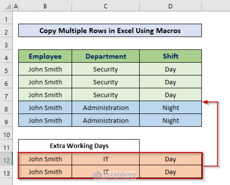  How To Copy Multiple Rows In Excel Using Macro 4 Examples 