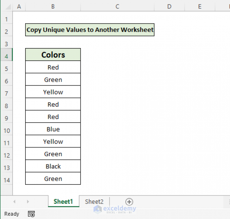 How To Copy Unique Values In Excel