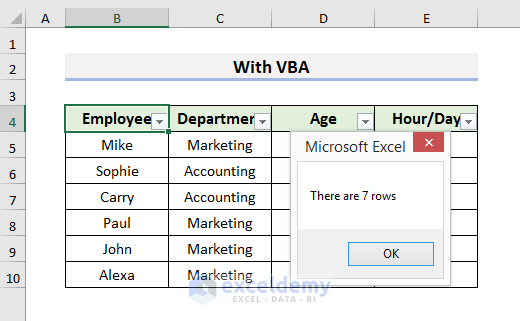 How To Count Filtered Rows In Excel With VBA Step by Step Guideline 