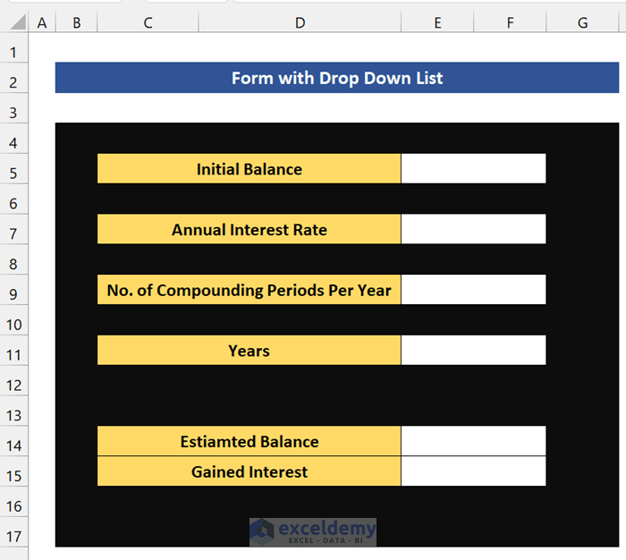 How To Create A Form With Drop Down List In Excel ExcelDemy