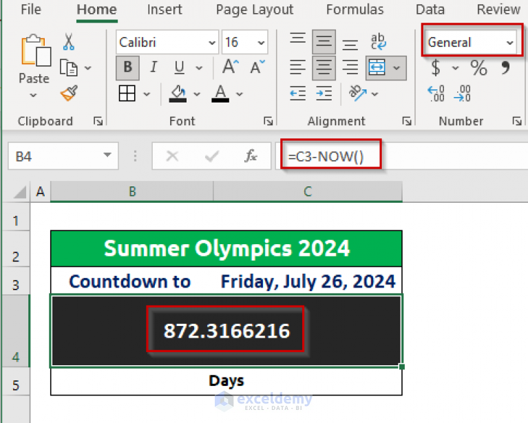 How to Create a Day Countdown in Excel (2 Examples) ExcelDemy