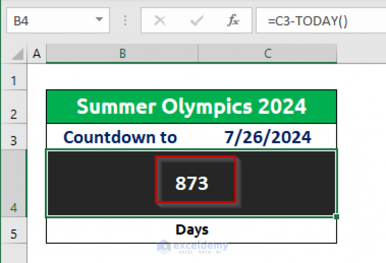 How to Create a Day Countdown in Excel (2 Examples) ExcelDemy