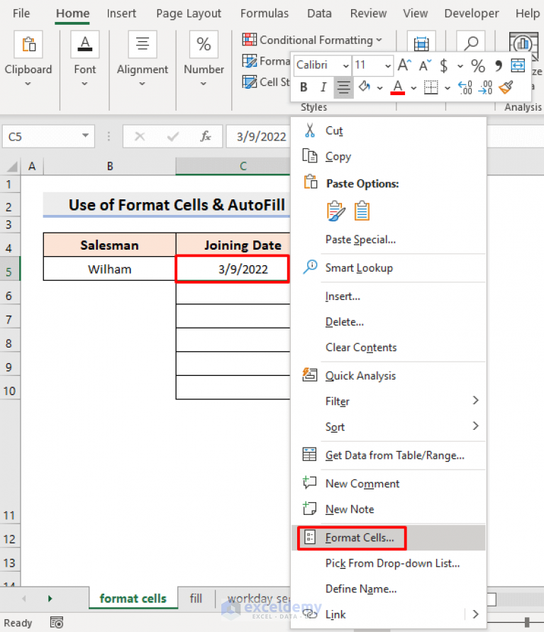 how-to-autofill-days-of-week-based-on-date-in-excel-5-easy-ways