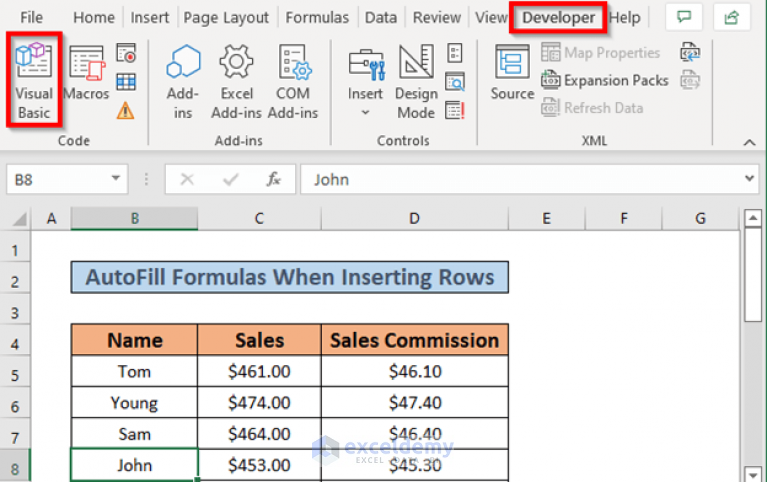 how-to-autofill-formula-when-inserting-rows-in-excel-4-methods