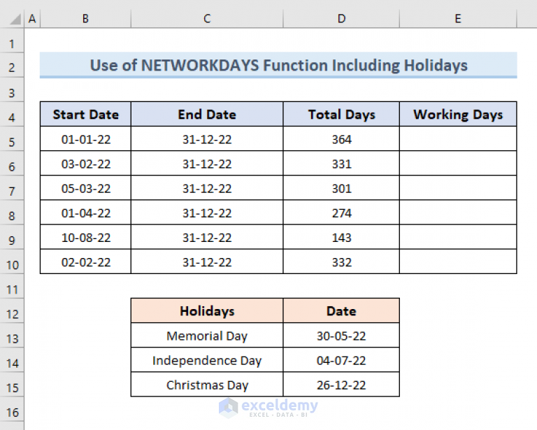 how-to-calculate-working-days-between-two-dates-in-excel-4-methods