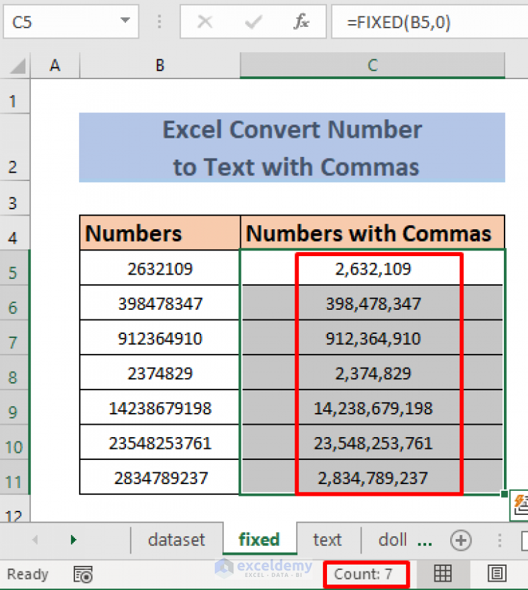 Excel Convert Number To Text With Commas