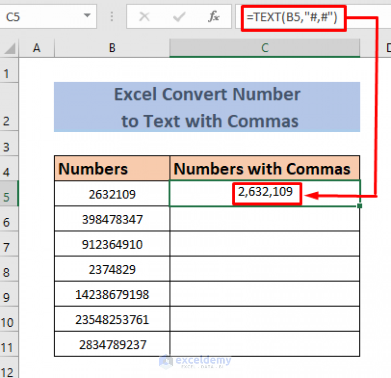 How To Convert Number To Text With Commas In Excel 3 Easy Methods 8243
