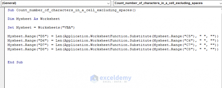 how-to-count-characters-in-cell-without-spaces-in-excel-4-methods