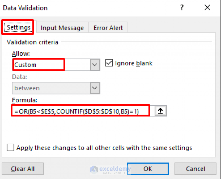 Apply Custom Data Validation For Multiple Criteria In Excel (4 Examples)