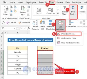 How to Create Excel Drop Down List for Data Validation (8 Ways)