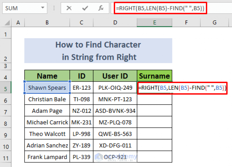 How To Find Character In String From Right In Excel Easy Methods