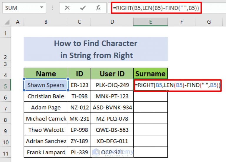 How To Find Character In String From Right In Excel 4 Easy Methods 