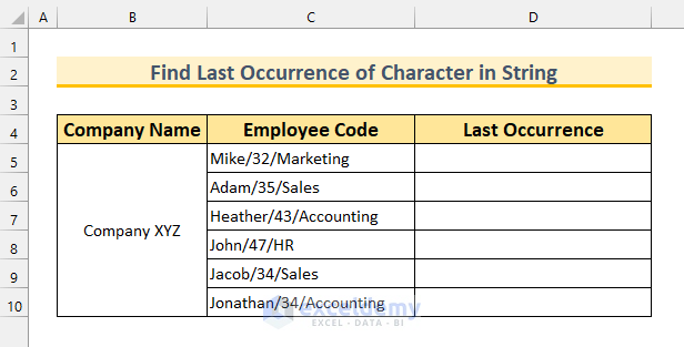 Excel Find Last Occurrence Of Character In String 8 Methods 