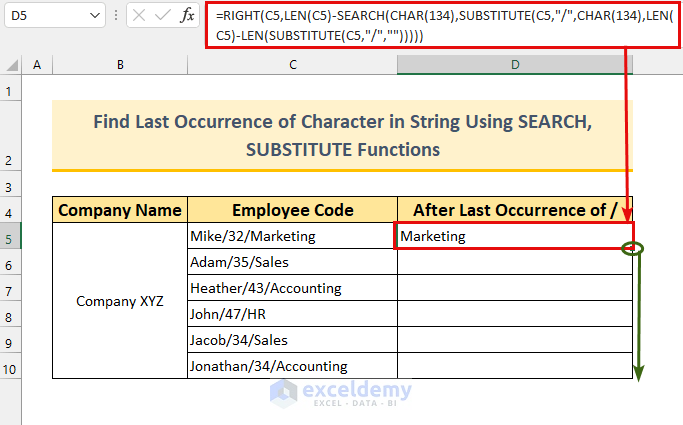 Excel Find Last Occurrence Of Character In String 6 Methods 