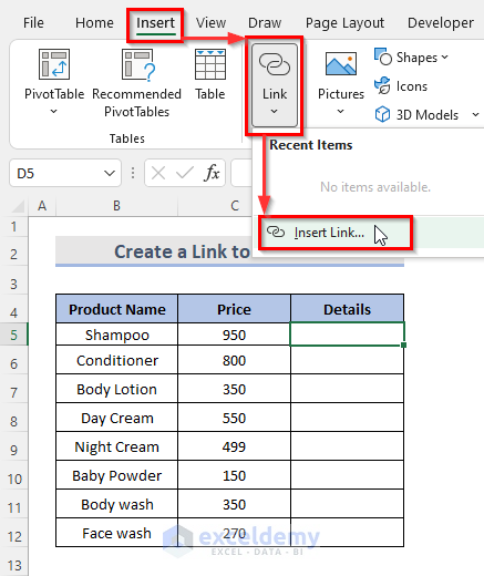 How To Link Files In Excel 5 Different Approaches ExcelDemy